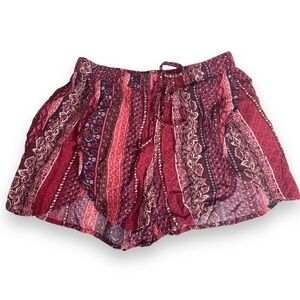 Hollister Size S Shorts Fly Away Wrap Shorts Red Boho 2.5" Inseam Drawstring